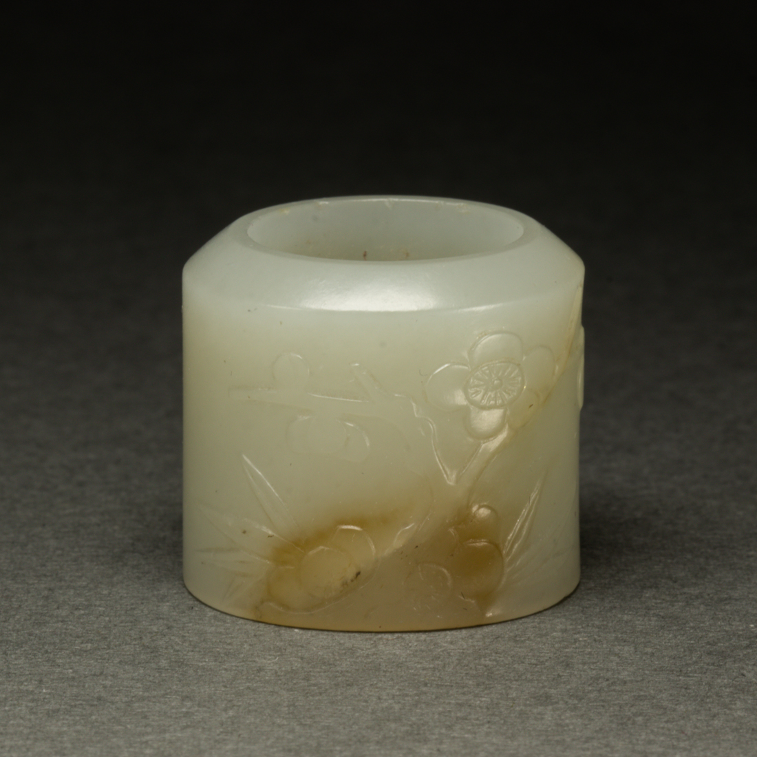 Appraisal: CHINESE WHITE JADE ARCHER'S RING Chinese white jade archer's ring