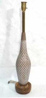 Appraisal: Tall Modern Pottery Table Lamp Bowling pin form glazed vessel