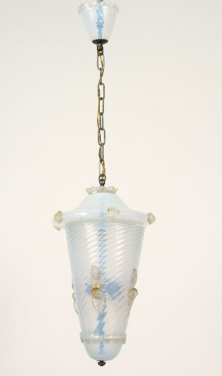 Appraisal: MURANO GLASS HANGING LIGHT FIXTURE SWIRL GLASS A Murano glass