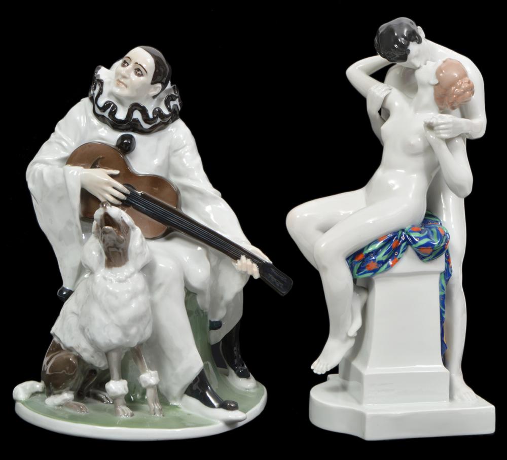 Appraisal: TWO ROSENTHAL PORCELAIN FIGURESTwo Rosenthal porcelain figures one is a