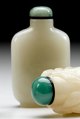 Appraisal: Good Chinese white jade snuff bottle th century Of ovoid