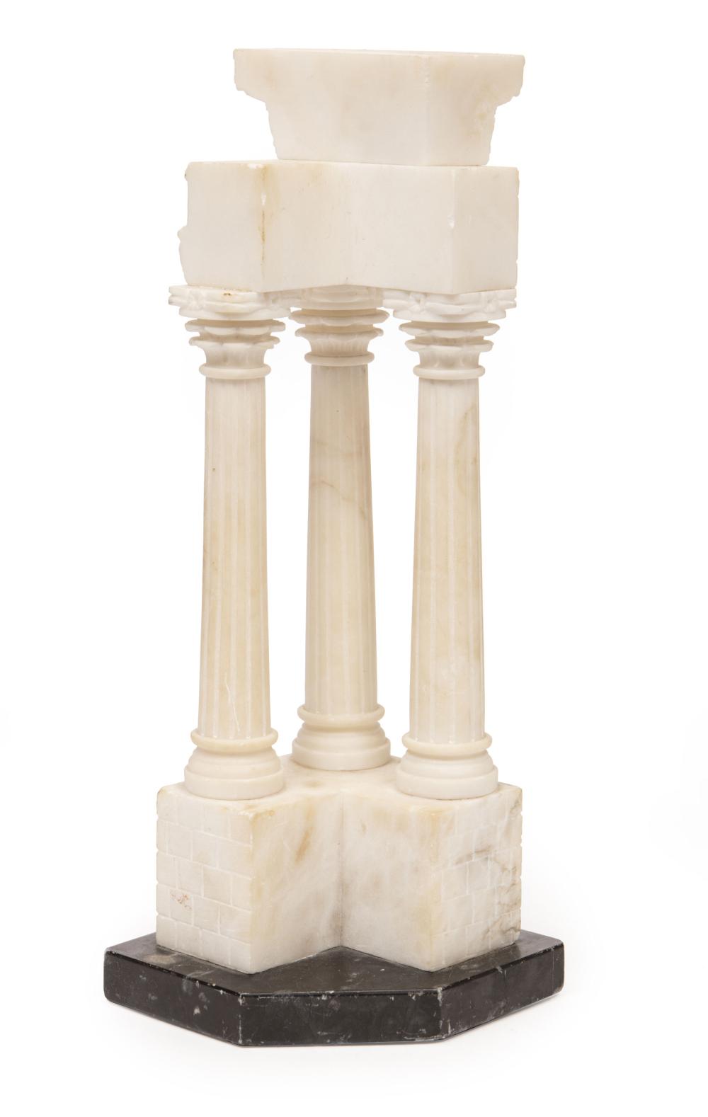 Appraisal: Italian Grand Tour-Style Alabaster Model of the Temple of Vespasian