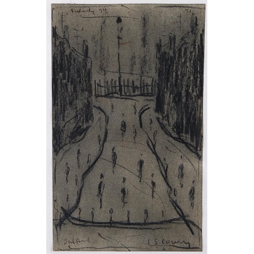 Appraisal: Manner of Laurence Stephen Lowry - Figures in a Street