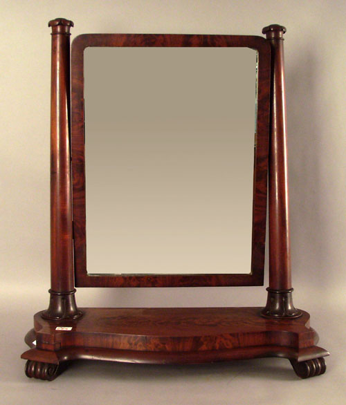 Appraisal: Large Empire mahogany shaving mirror h w