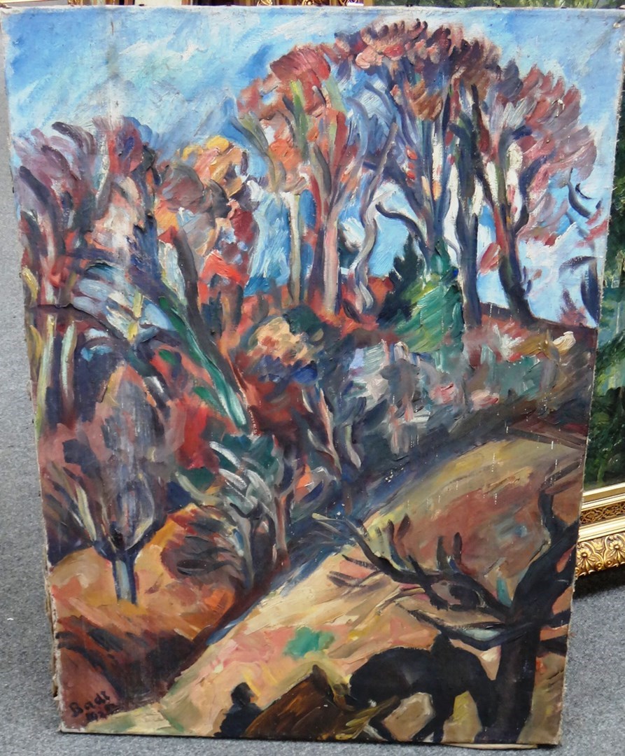 Appraisal: Kurt Badt - Woodland scenes two oil on canvas both