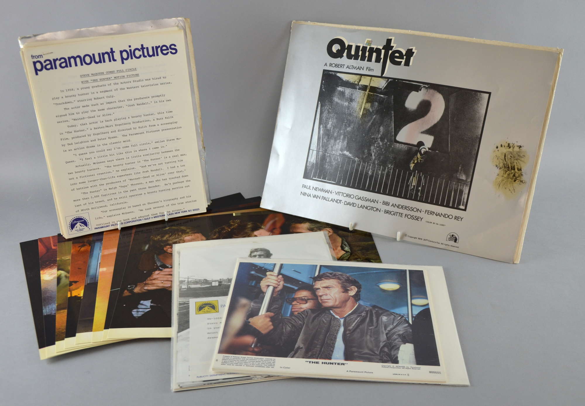 Appraisal: Film ephemera including a press kit for The Hunter Italian