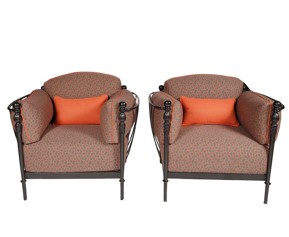 Appraisal: Pr Michael Taylor 'Montecito' Chairs Pair of Michael Taylor 'Montecito'