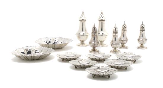 Appraisal: A Group of American Silver Casters Height of first inches