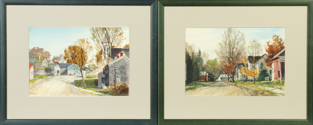 Appraisal: R W Ware Upstate New York Two Fall street scenes