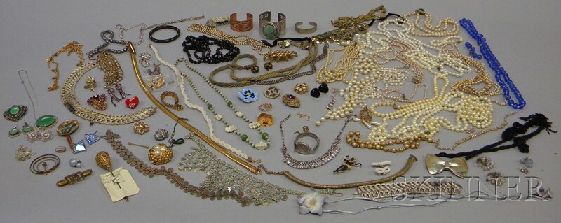 Appraisal: Large Group of Assorted Costume Jewelry including rhinestone necklaces bracelets