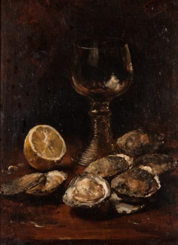 Appraisal: th century still Life with oysters oil Artist Unknown th