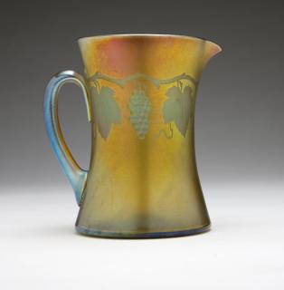 Appraisal: A Tiffany gold Favrile etched water pitcher Early th century