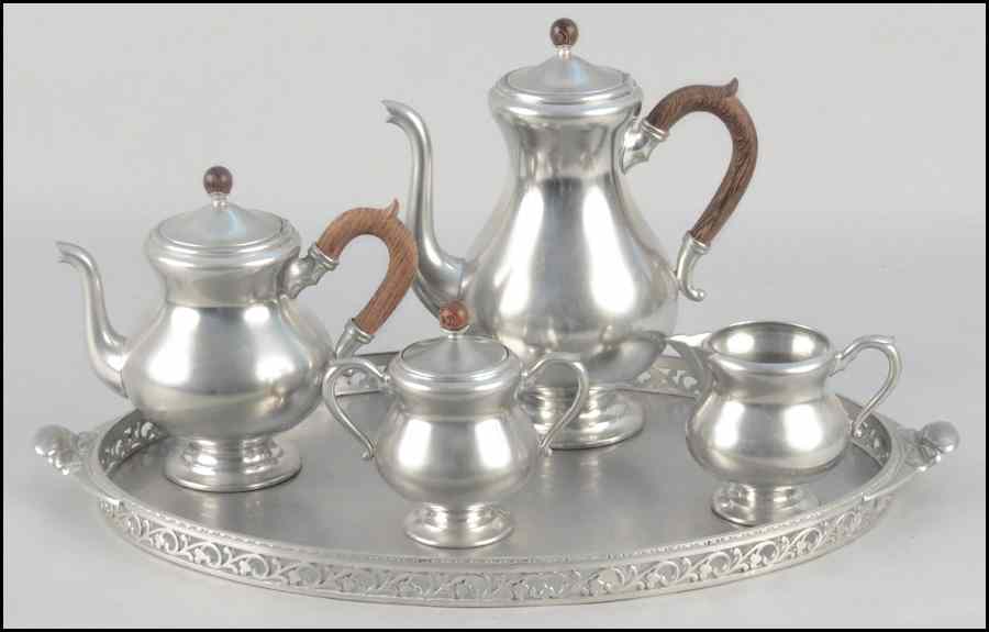 Appraisal: ROYAL HOLLAND PEWTER TEA AND COFFEE SERVICE Comprising a coffee