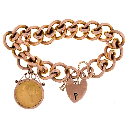 Appraisal: Gold coin Sovereign mounted on a gold bracelet with gold