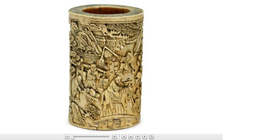 Appraisal: Chinese elephant ivory brush pot th th century