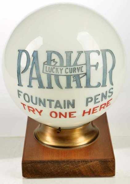 Appraisal: Parker Pen Light-Up Display Globe Description Circa s Parker Lucky