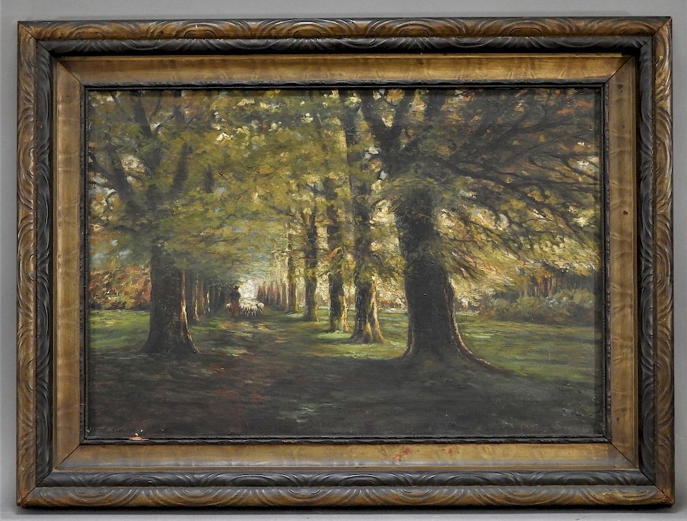 Appraisal: C G Kingma Illuminated Forest Landscape Painting Europe - Impressionist