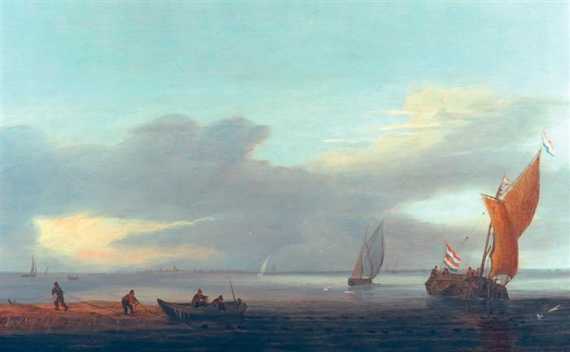 Appraisal: DIEST JERONIMUS VAN The Hague Ships on a tranquil sea