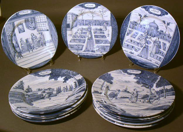 Appraisal: Delft style calendar plates st edition for the Metropolitan Museum