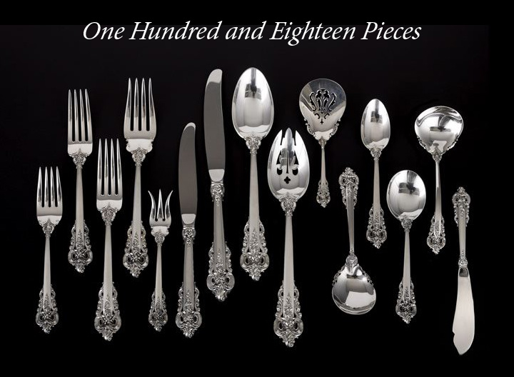 Appraisal: One Hundred Eighteen-Piece Set of Wallace Grand Baroque Sterling Silver