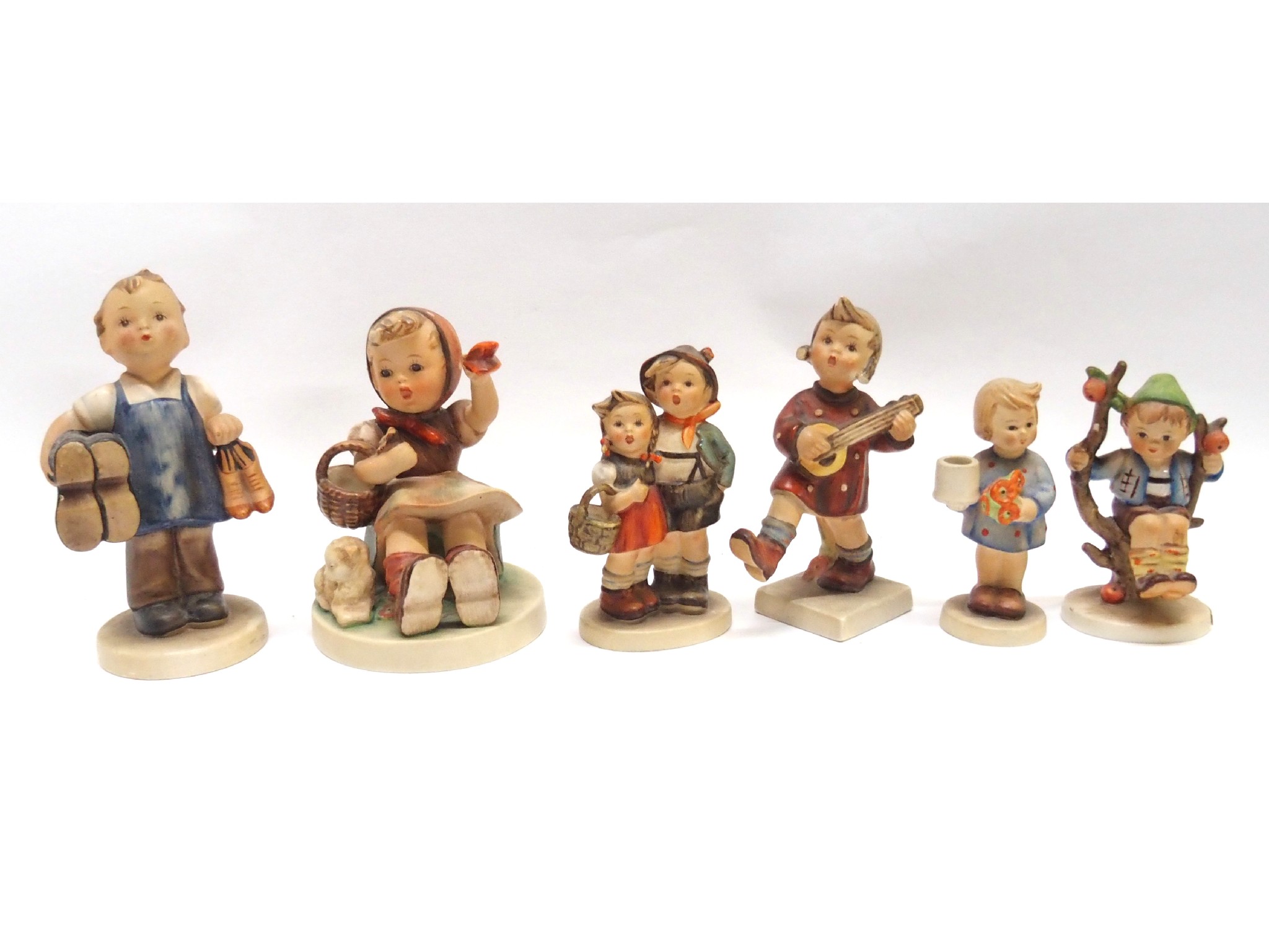 Appraisal: Six Hummel figures to include Cobbler no Farewell Apple Tree