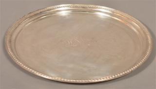 Appraisal: Tuttle Sterling Gadrooned Border Circular Tray Tuttle Silversmiths Sterling Gadrooned