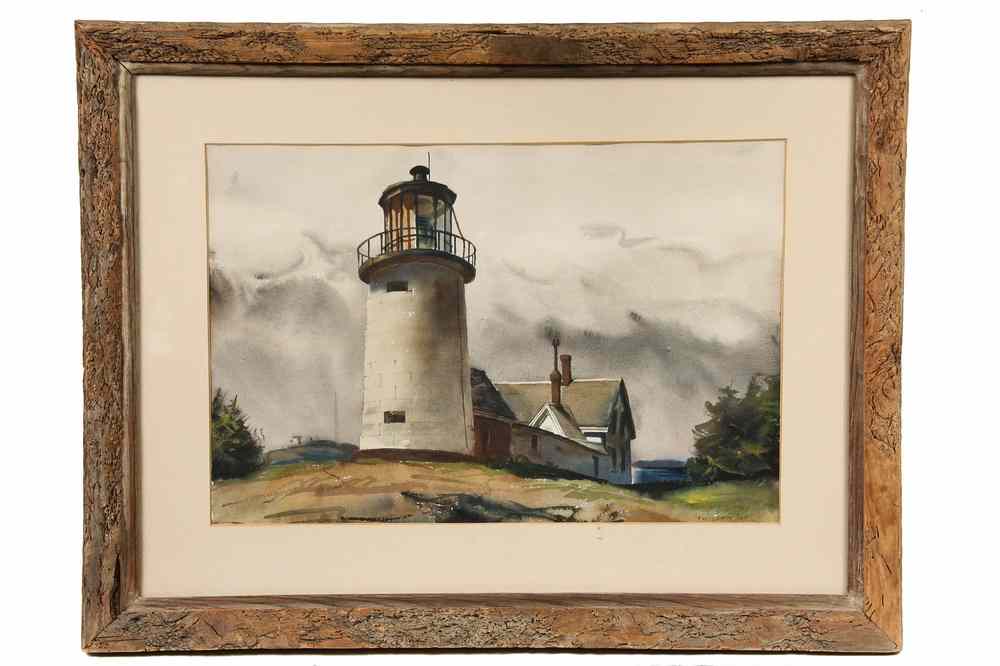 Appraisal: W C - 'Lighthouse Monhegan Island Maine'' by Andrew Winter