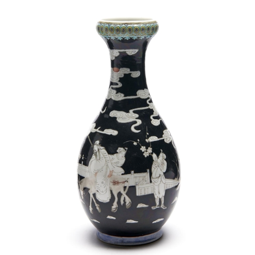 Appraisal: A Chinese garlic necked famille noire vase th th c