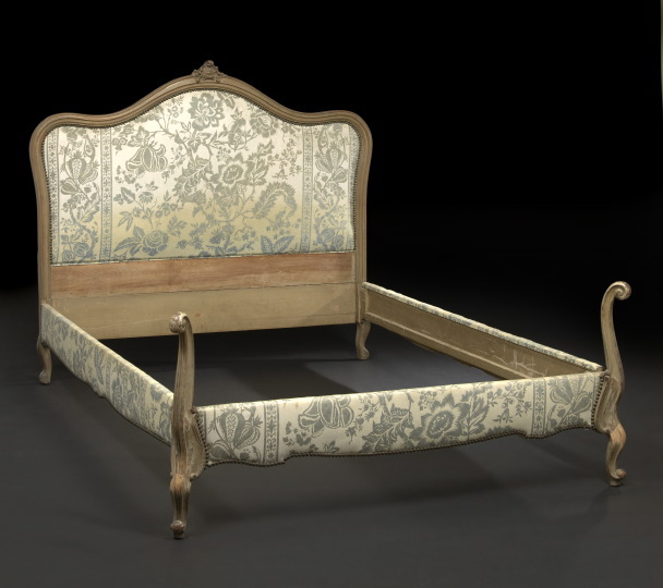 Appraisal: Louis XV-Style Carved and Polychromed Wooden Bed early th century