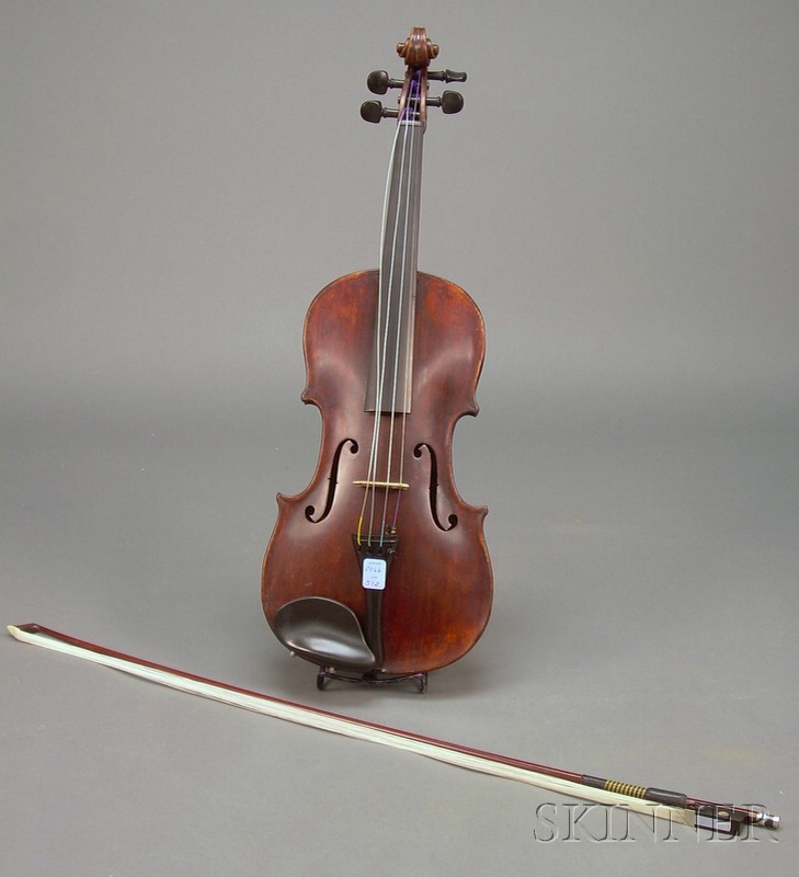 Appraisal: German Violin c unlabeled length of two-piece back in mm