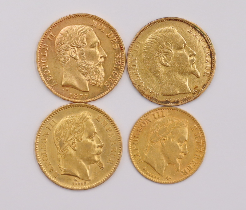 Appraisal: NUMISMATICS FRENCH EMPIRE GOLD COINS AND and Belgian Gold Coin