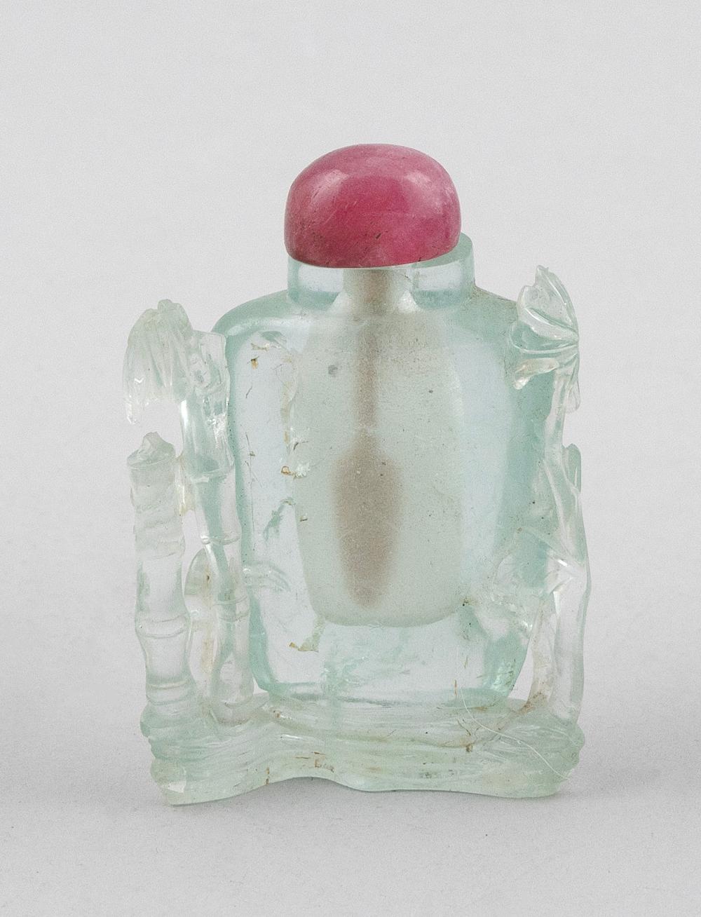 Appraisal: CHINESE ROCK CRYSTAL SNUFF BOTTLE LATE TH CENTURY HEIGHT CHINESE