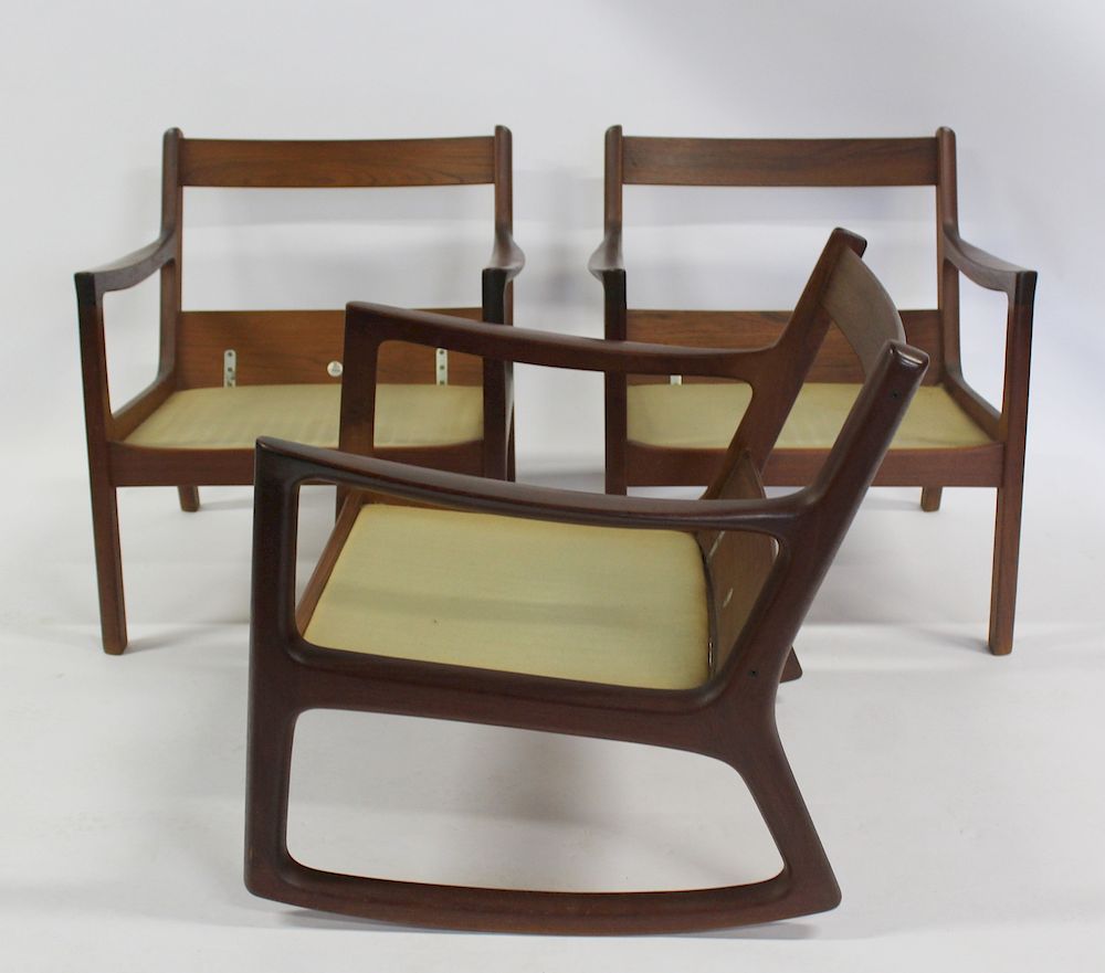 Appraisal: MIDCENTURY Ole Wanscher France Sons Teak Rocker and Armchairs x