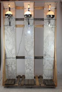 Appraisal: Set of Art Deco marble chrome pilasters with lights Set