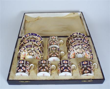 Appraisal: A set of six Royal Crown Derby coffee cups and