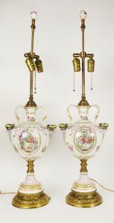 Appraisal: Pair of Antique KPM Porcelain Hand painted and Transferred Decorated