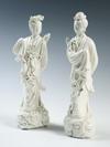 Appraisal: PAIR BLANC-DE-CHINE FIGURINES - Kangxi Period late th-early th c