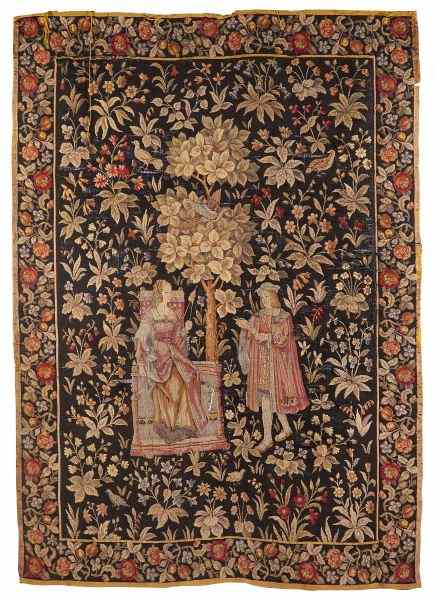 Appraisal: Continental Renaissance Revival Tapestryearly th century wool depicting a woman