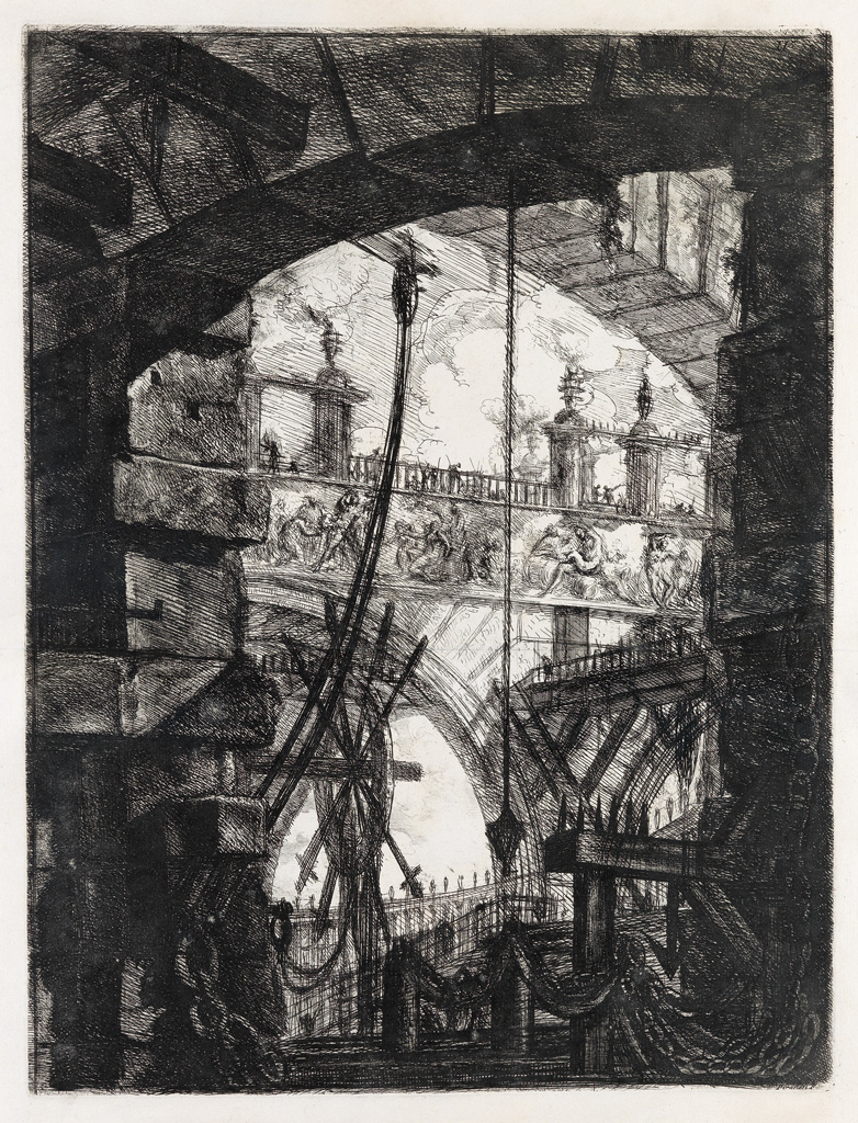 Appraisal: GIOVANNI B PIRANESI The Grand Piazza Etching engraving and drypoint