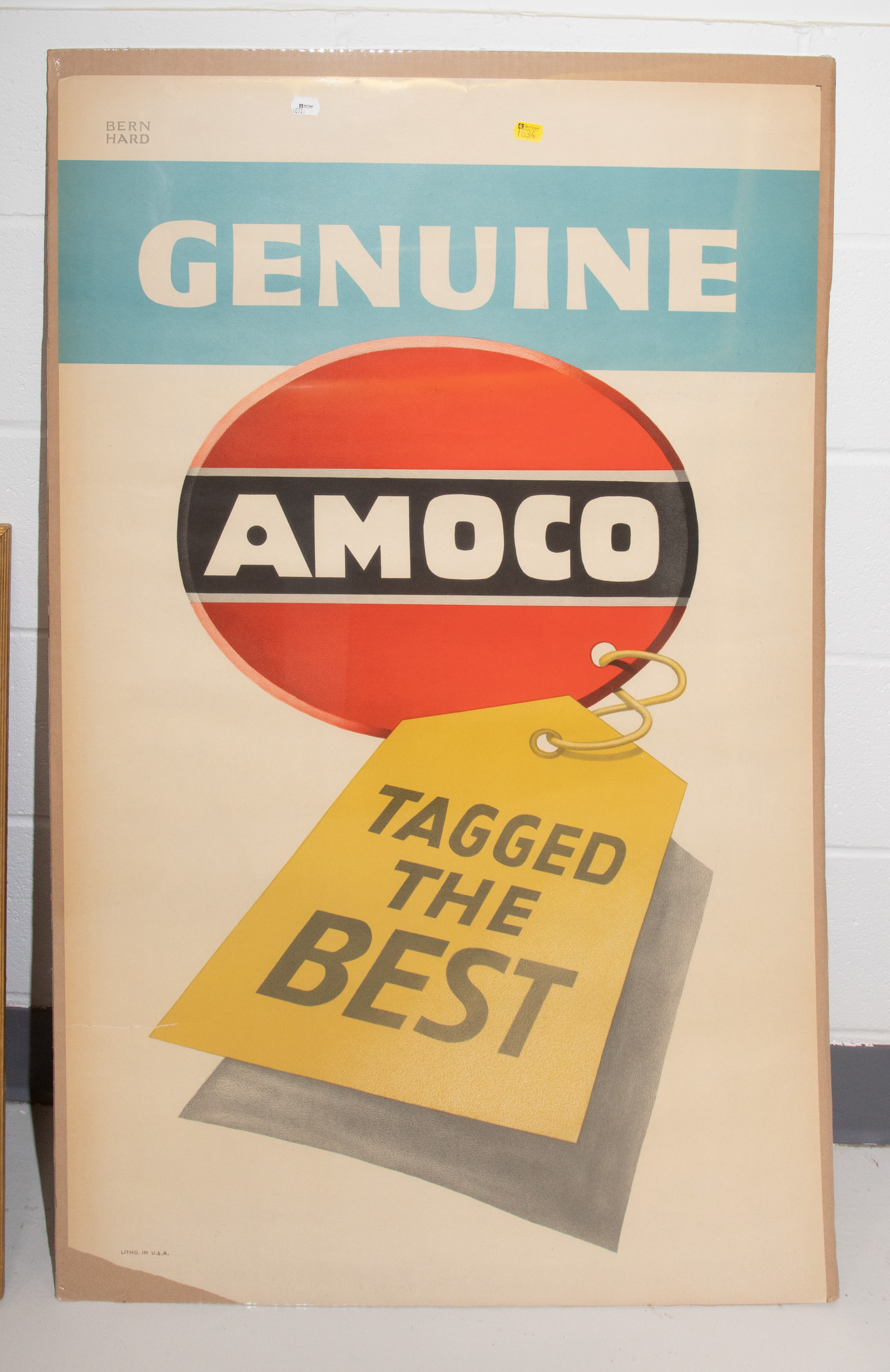 Appraisal: VINTAGE AMOCO POSTER Signed in the print Bern Hard lithograph