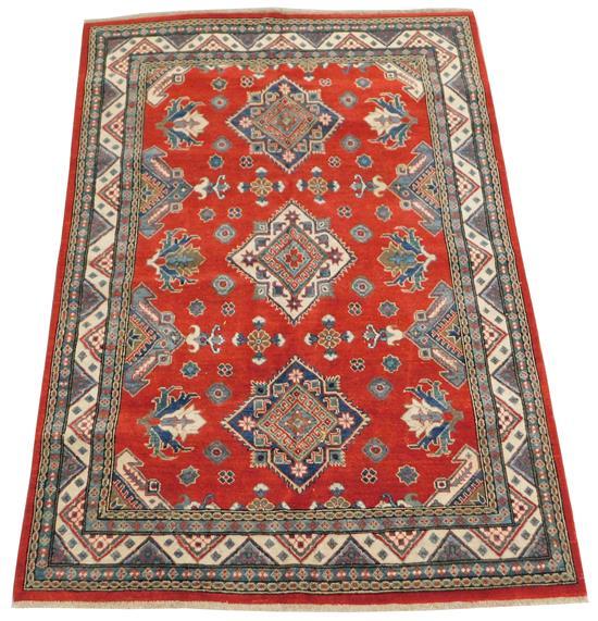 Appraisal: RUG Uzbek Kazak ' x ' hand-knotted wool on cotton