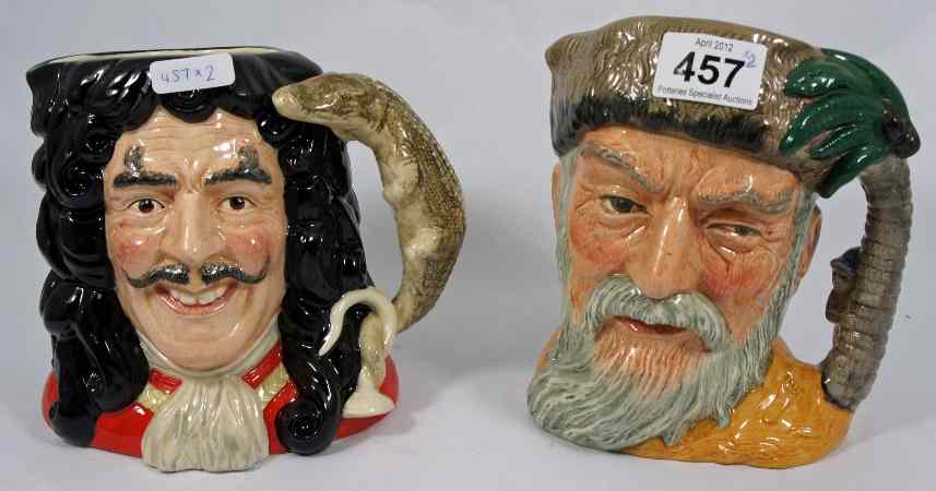 Appraisal: Royal Doulton Large Character Jugs Robinson Crusoe D and Captain