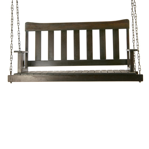 Appraisal: LIMBERT Porch swing with vertical back slats under a shaped