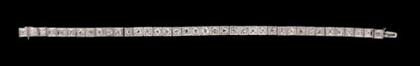 Appraisal: Platinum and diamond line bracelet first half of the th