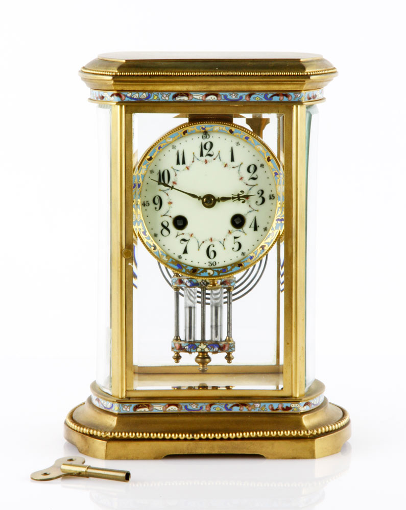 Appraisal: - th C French Mantel Clock th century French mantel