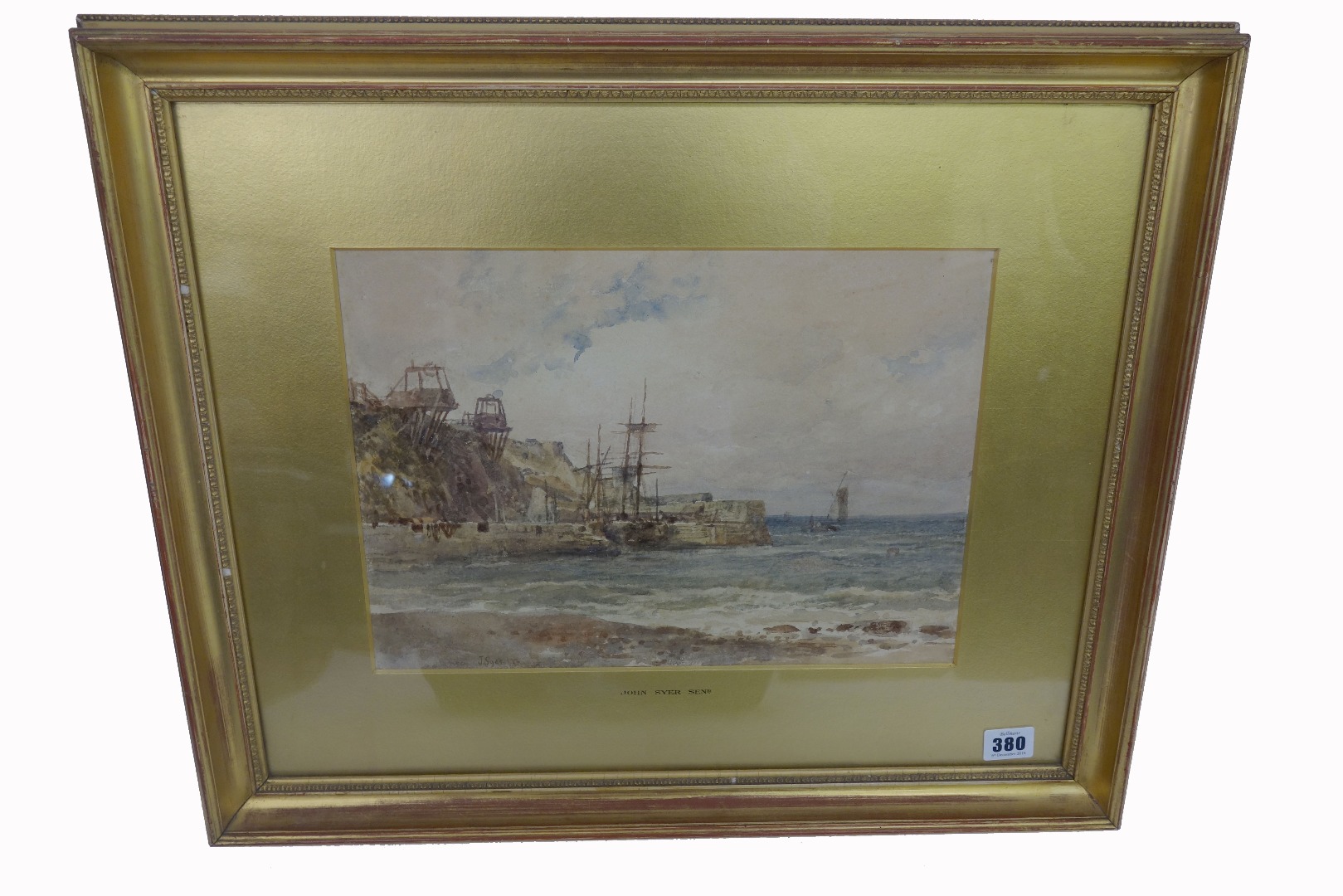 Appraisal: John Syer British - Boats in dock signed and dated