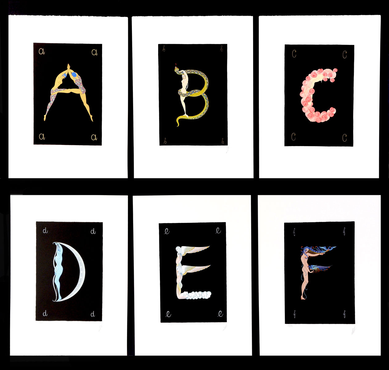 Appraisal: ERTE Russian - Alphabet Suite mixed media prints unframed with