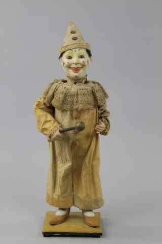 Appraisal: CLOWN FIGURE AUTOMATON Full standing figure of clown in colorful