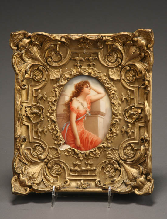 Appraisal: Lot Property of Various Owners Hutschenreuther Plaque of a Woman