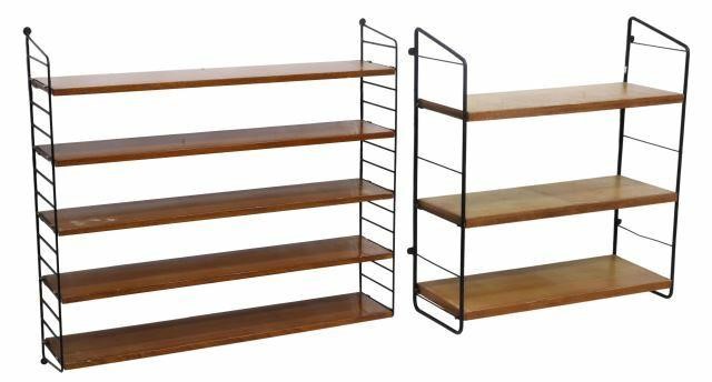 Appraisal: lot of Italian mid-century modern wall-mounted bookshelves c 's black